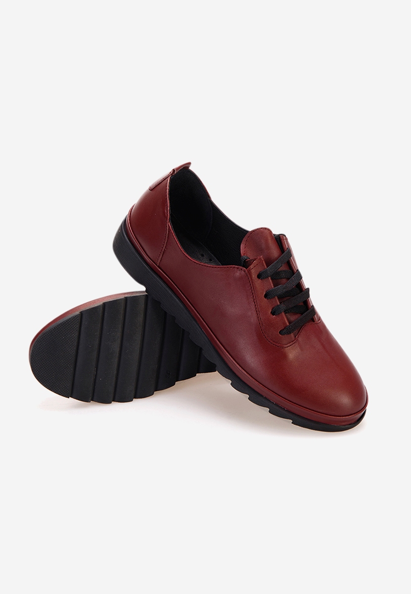 Usnjeni nizki čevlji Pavia Rdeča