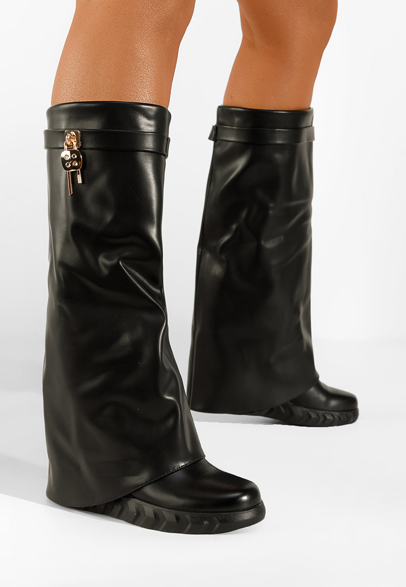 Škornji s platformo črna Ipira