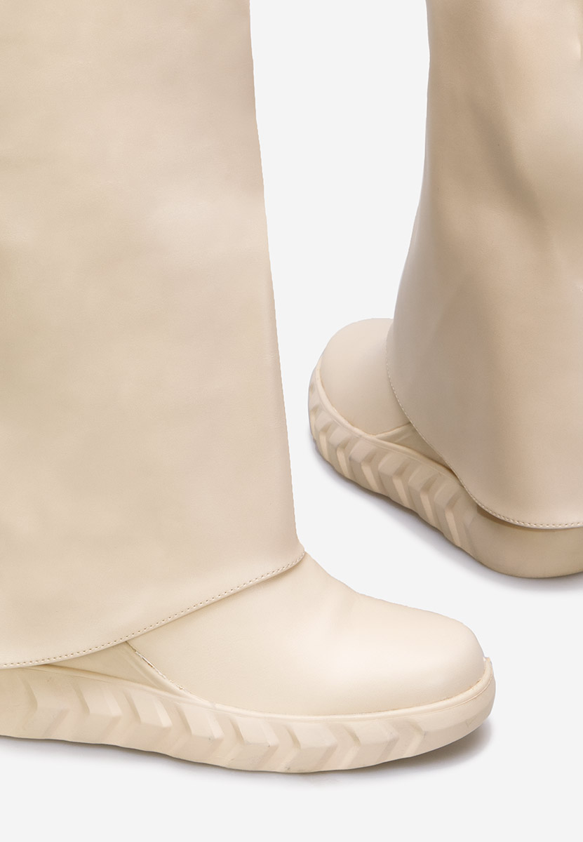 Škornji s platformo Bež Ipira