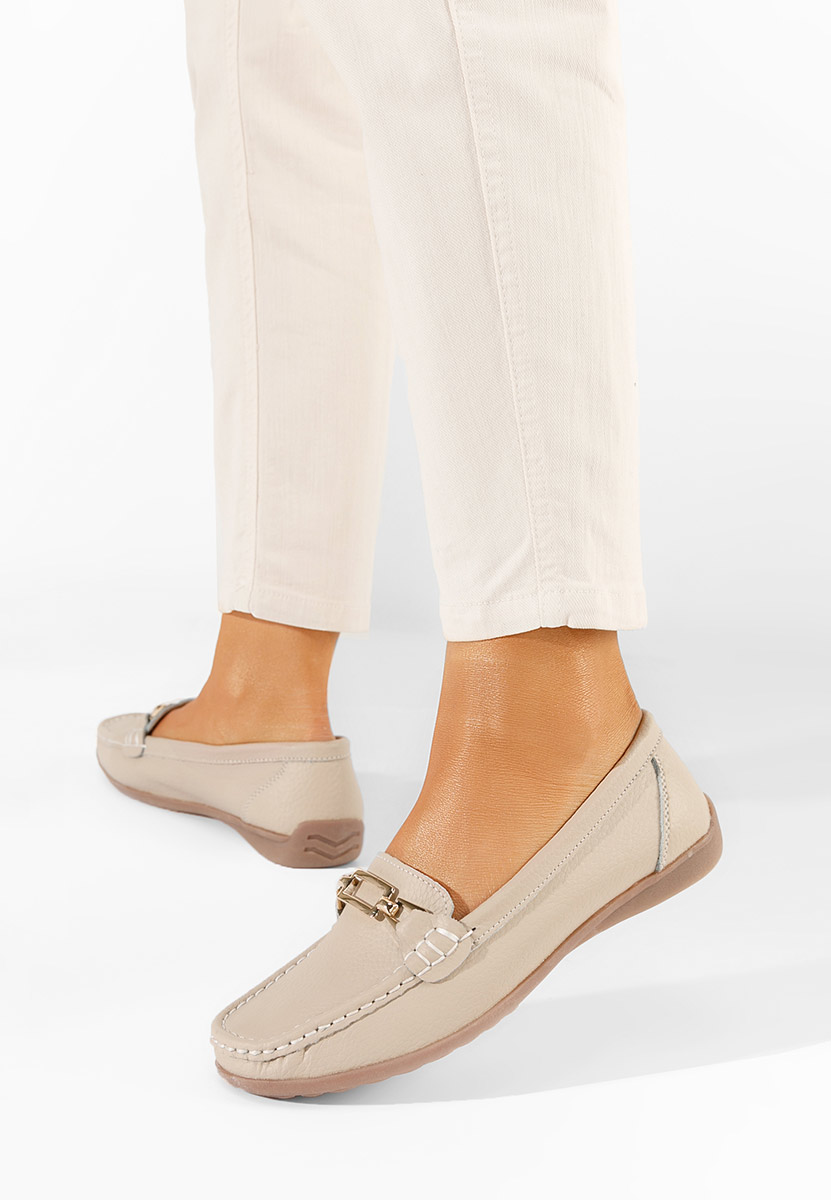 Usnjeni mokasini Celetina Bež