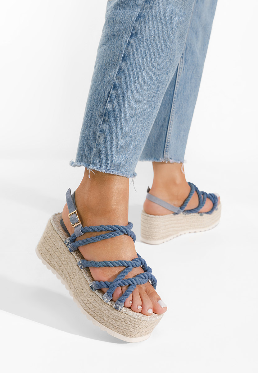 Espadrile s platformo Apia Modra