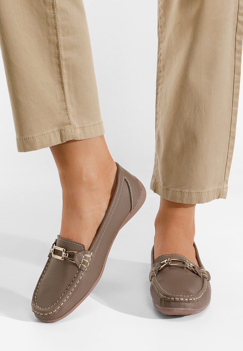 Usnjeni mokasini Celetina Kaki