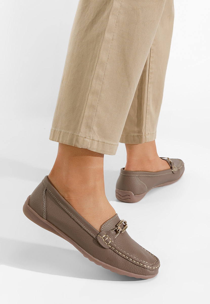 Usnjeni mokasini Celetina Kaki