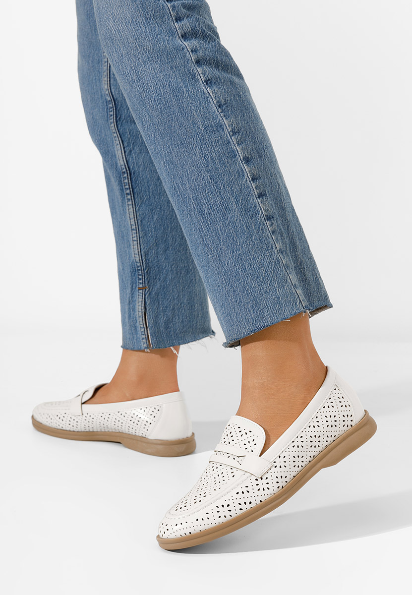 Ženski mokasini Valtera Bela