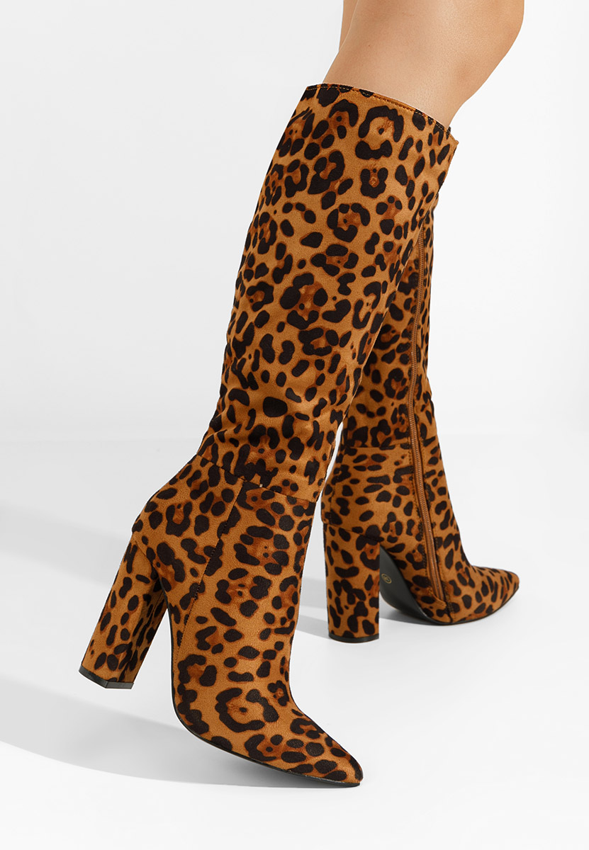 Škornji s peto Zentha Leopardi