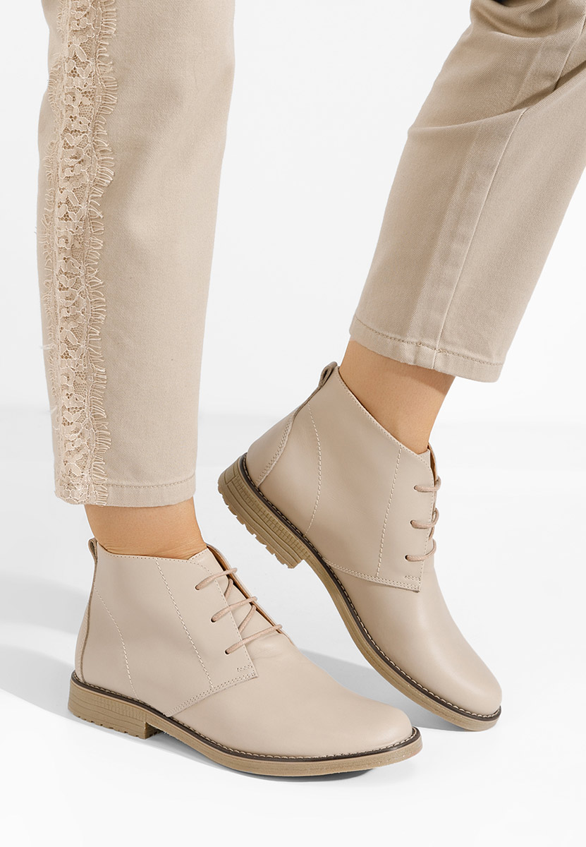 Ženski usnjeni gležnjari Kalisa Bež Ženski usnjeni gležnjari Kalisa Bež
