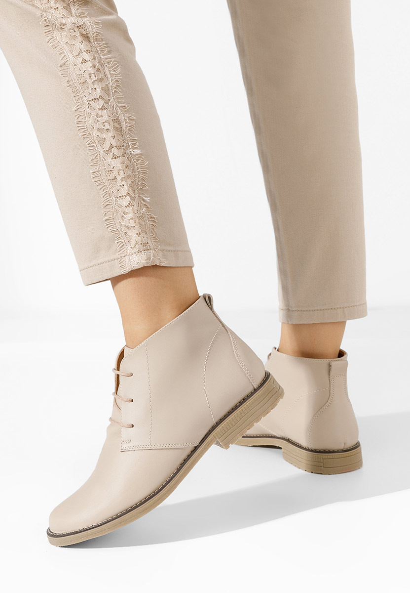 Ženski usnjeni gležnjari Kalisa Bež Ženski usnjeni gležnjari Kalisa Bež