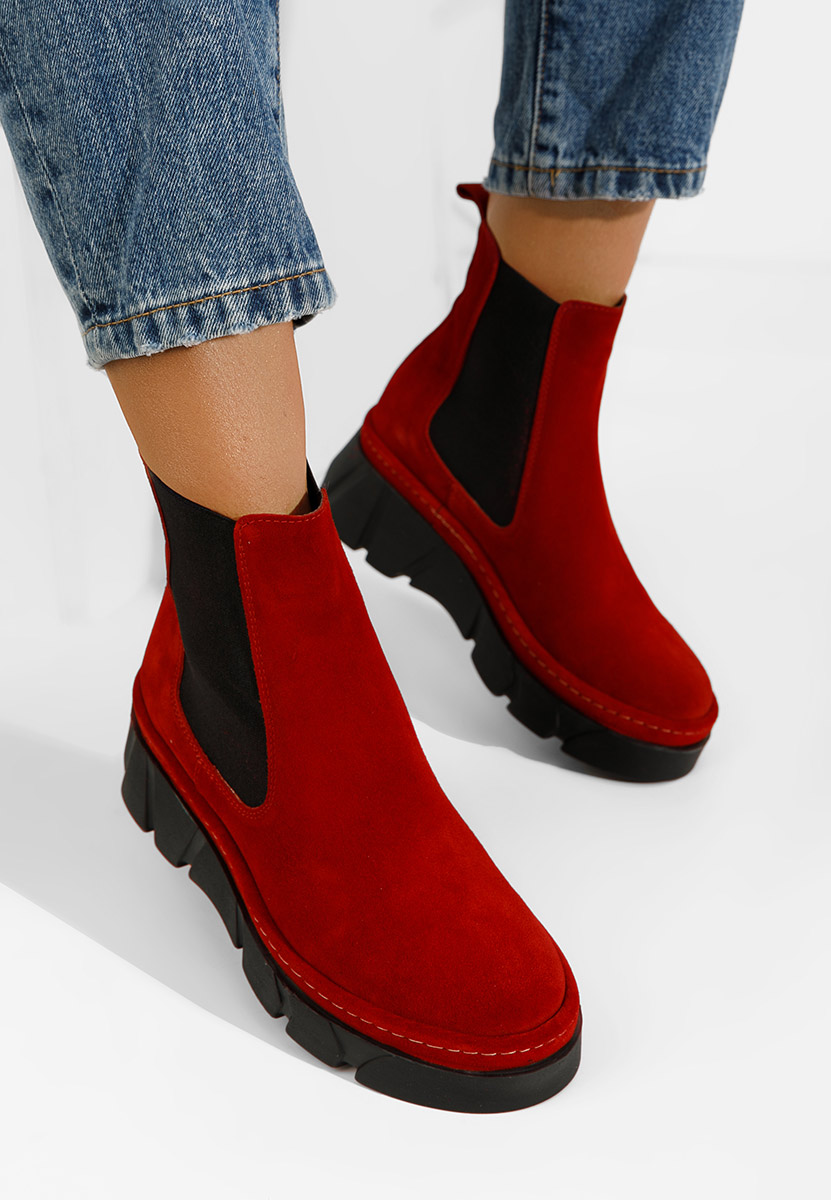 Ženski Chelsea gležnjarji Avelyn V2 Rdeča
