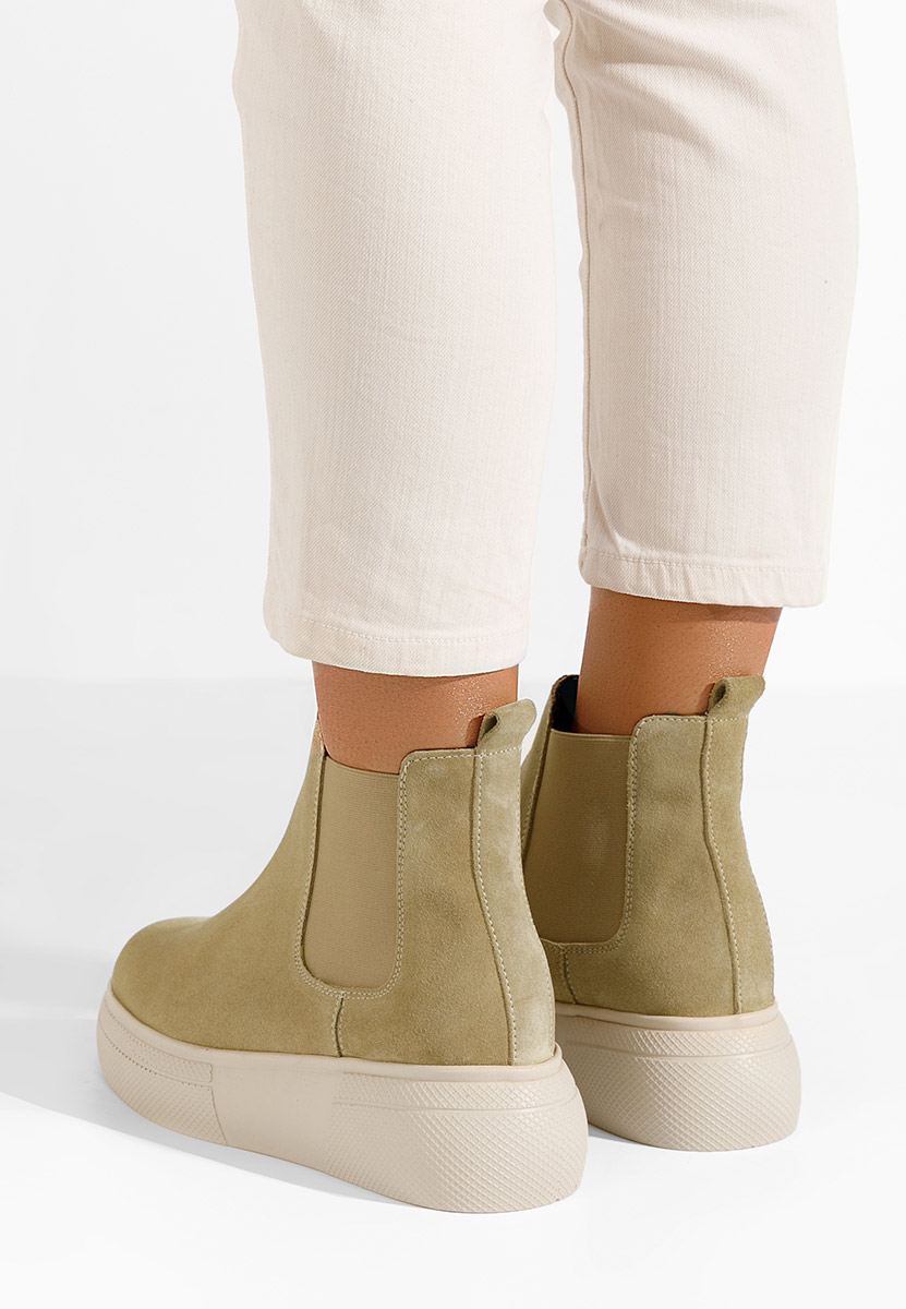 Ženski usnjeni gležnjari Kisalia V2 Bež