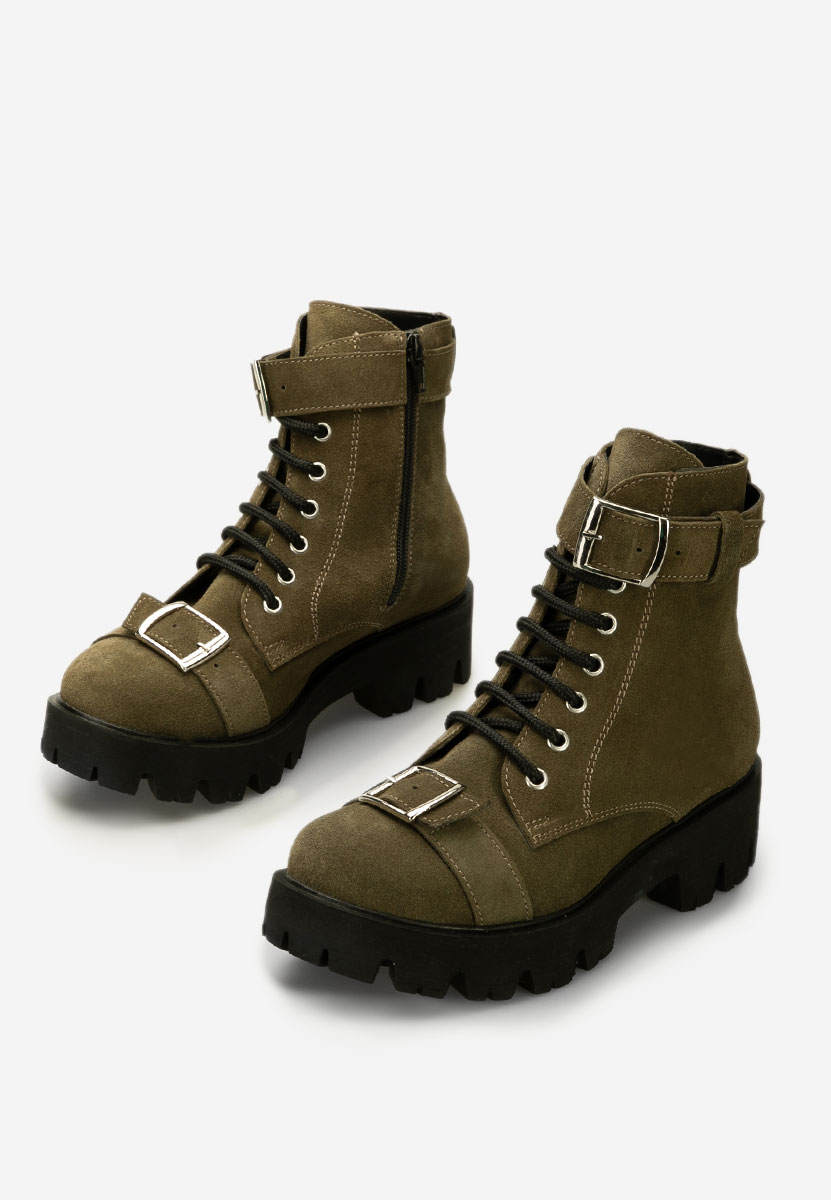 Gležnjarji z vezalkami Antonina V2 Kaki
