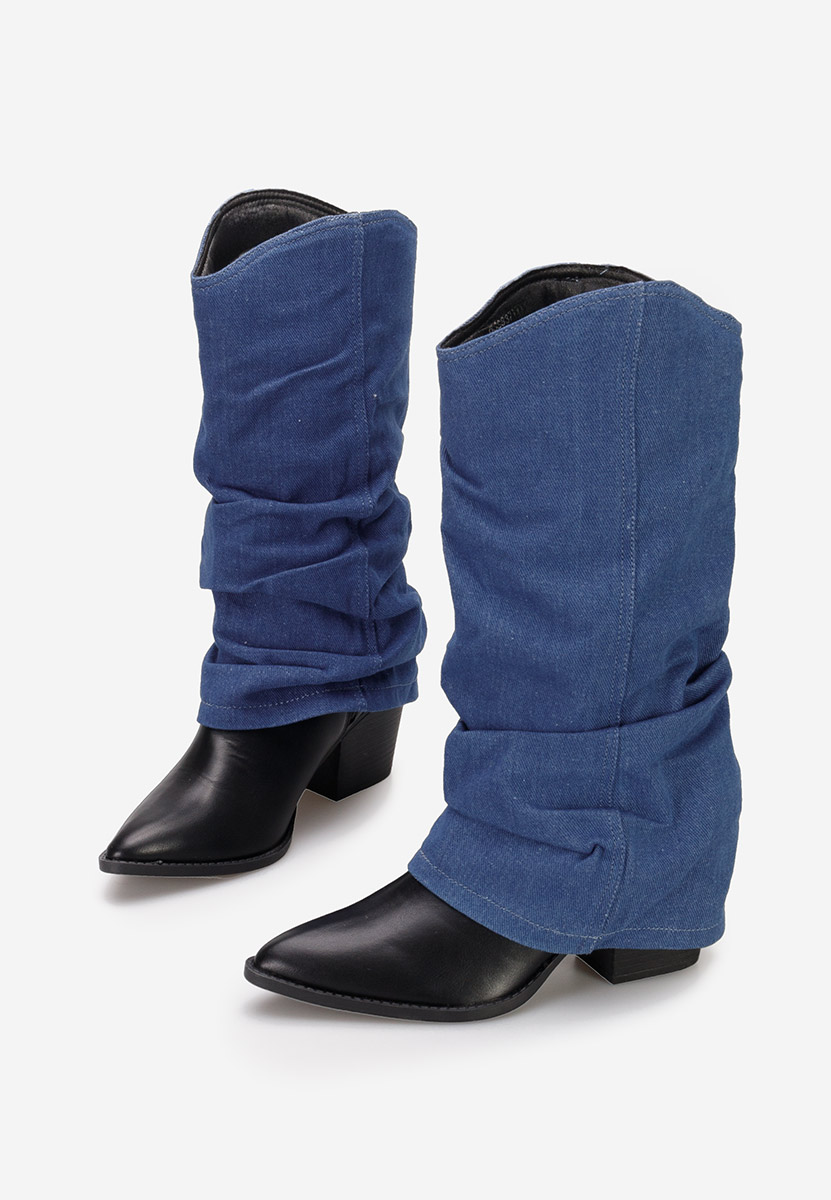 Škornji s peto Verta V2 Navy