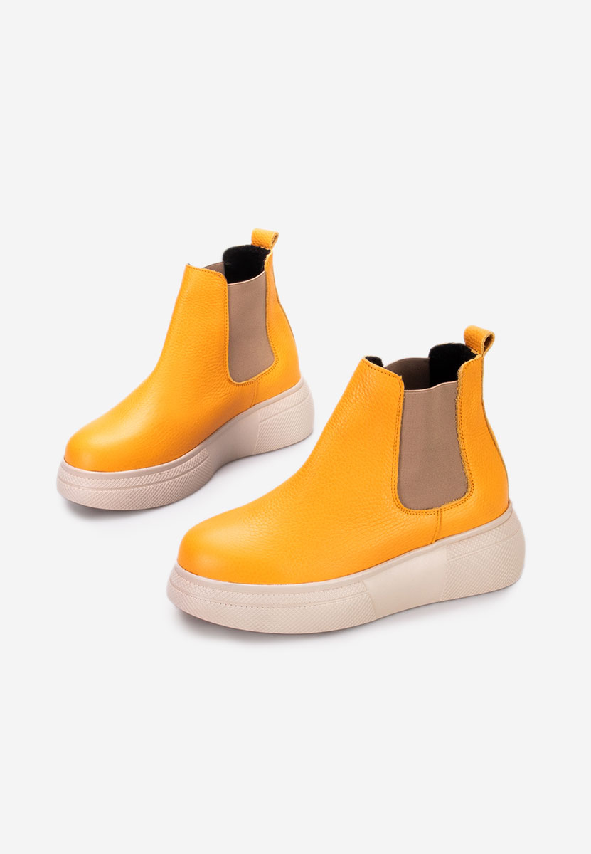 Ženski usnjeni gležnjari Kisalia Rumena