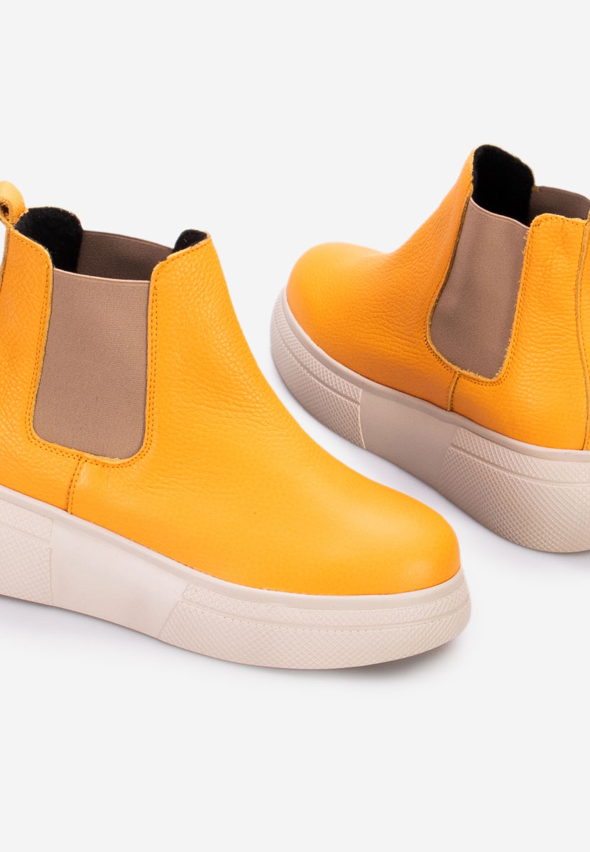 Ženski usnjeni gležnjari Kisalia Rumena