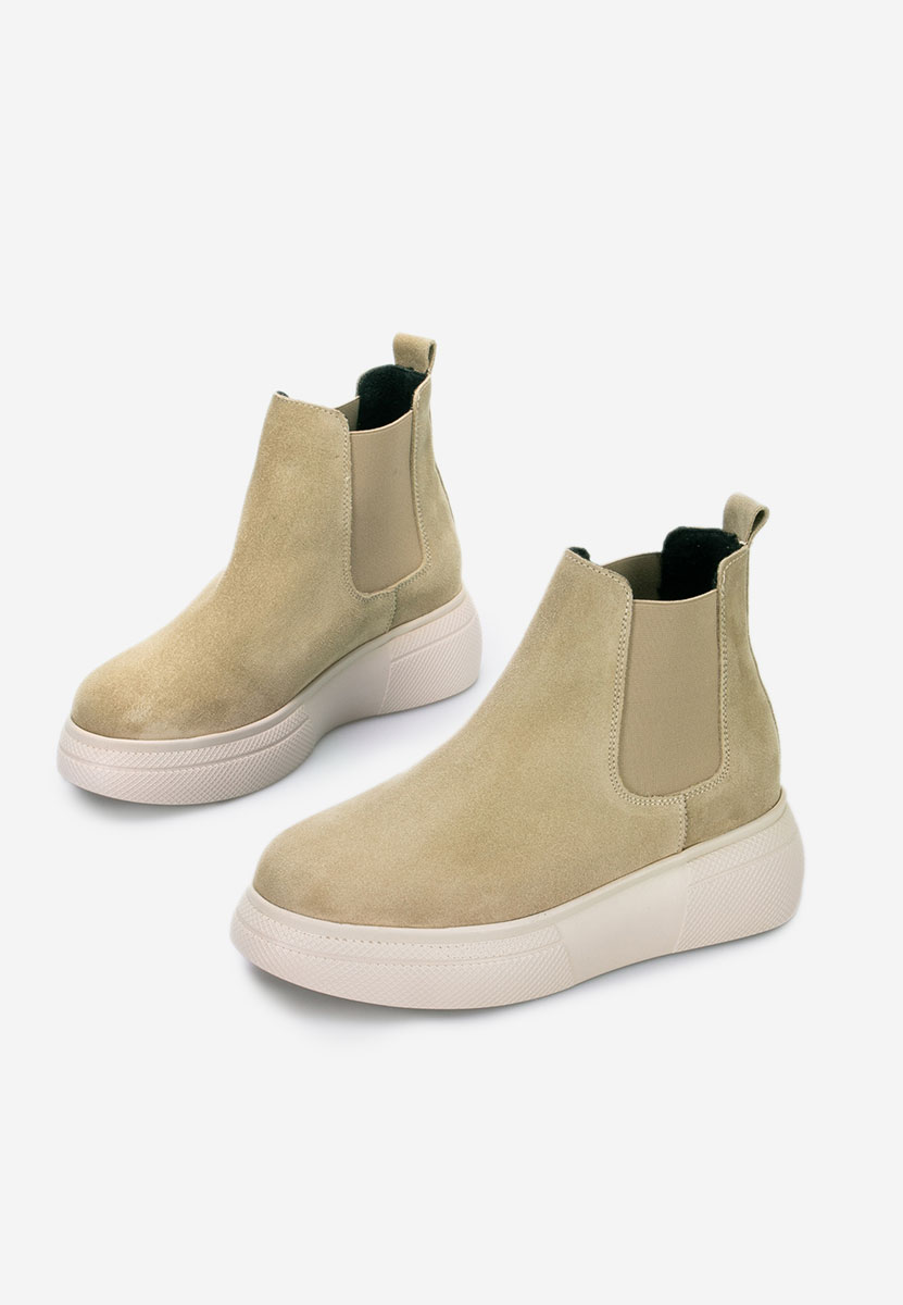 Ženski usnjeni gležnjari Kisalia V2 Bež