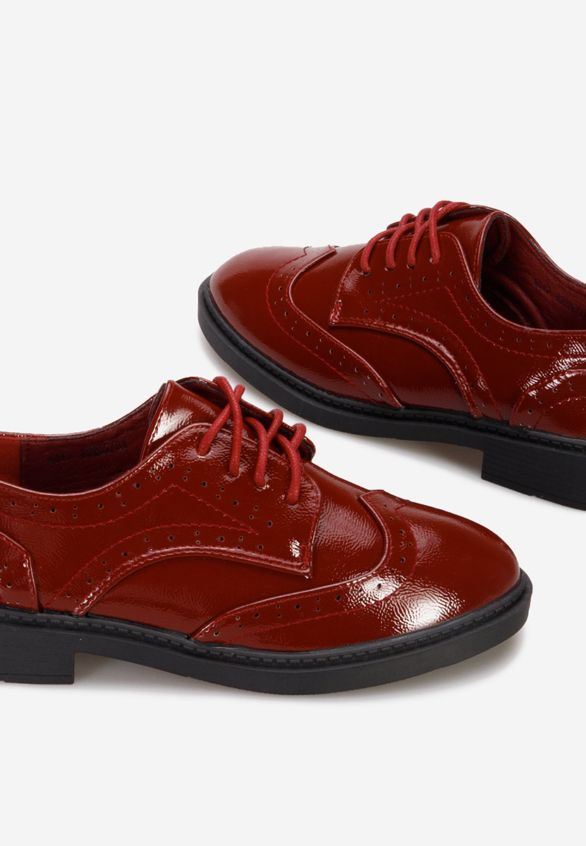 Brogue čevlji Pheronia vinsko rdeča