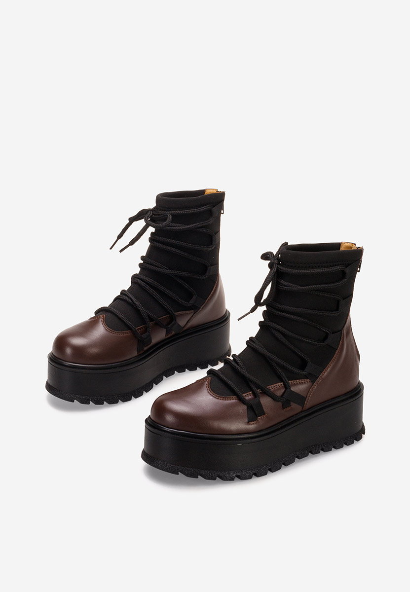 Ženski usnjeni gležnjari Amelia Rjava