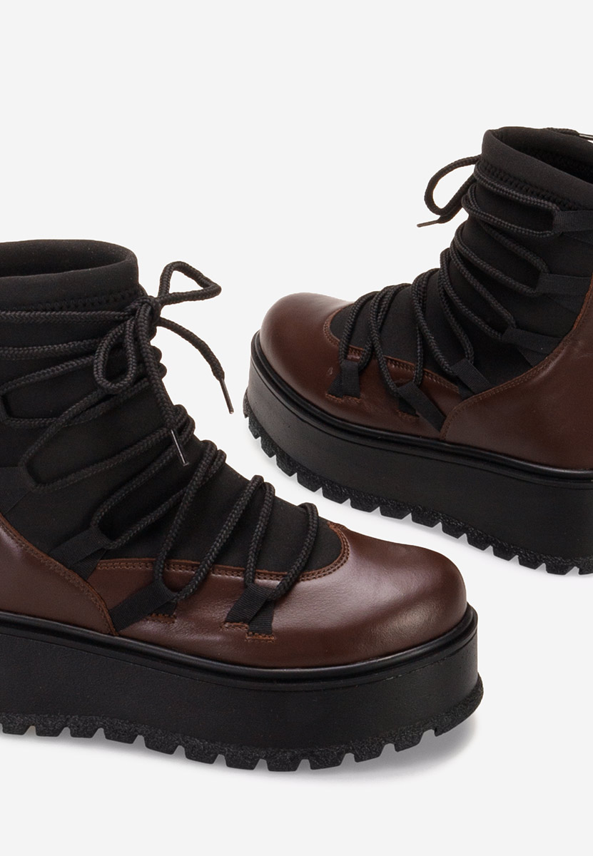 Ženski usnjeni gležnjari Amelia Rjava