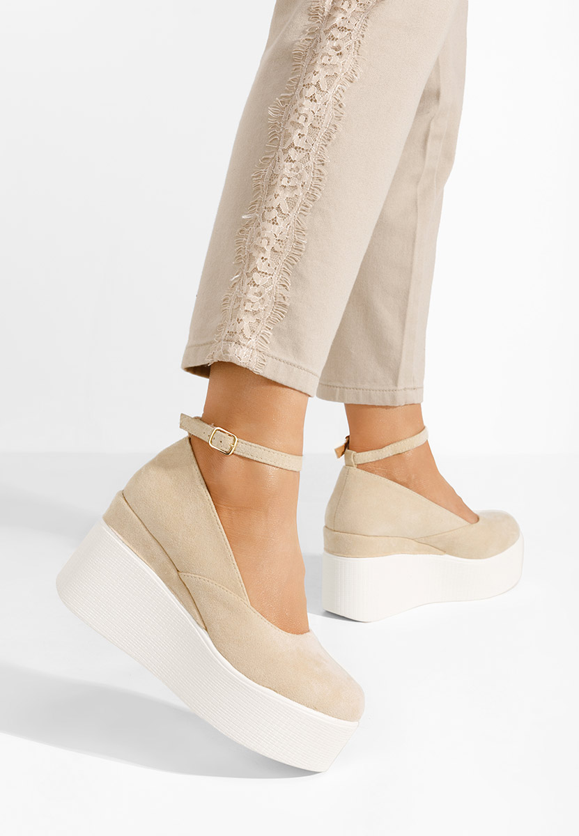 Čevlji s platformo Leanora bež