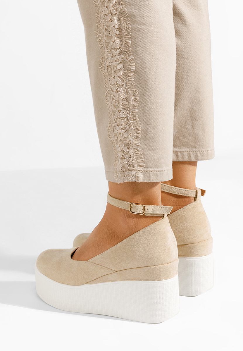 Čevlji s platformo Leanora bež