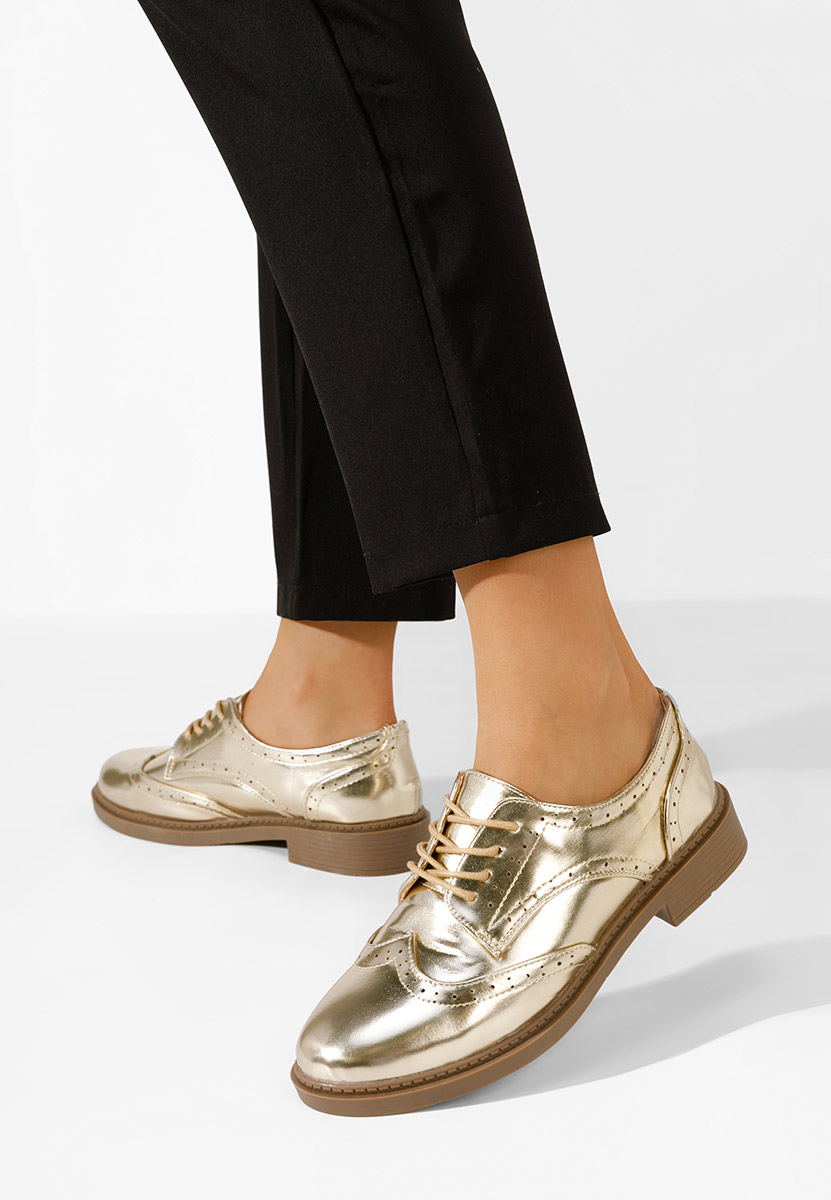 Brogue čevlji Cametia zlata