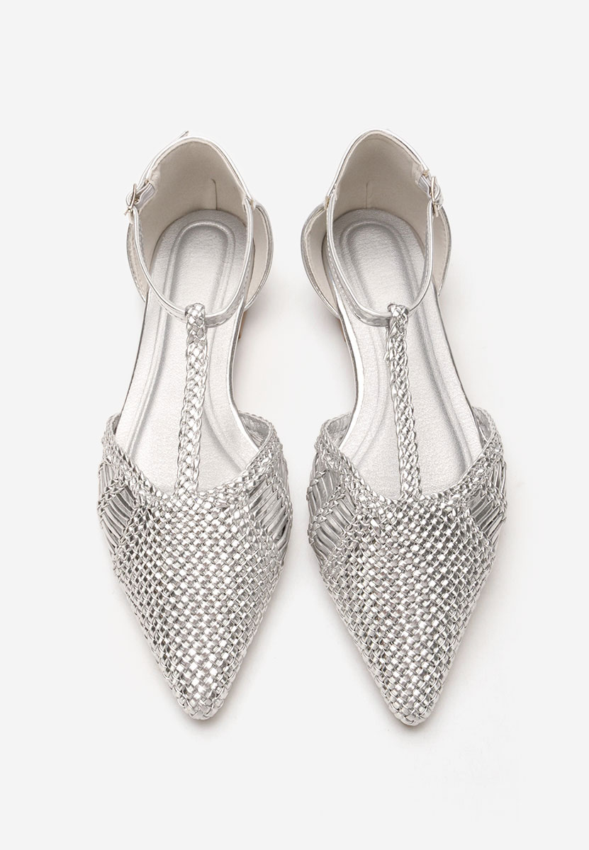 Ženske balerinke Paisley srebrne