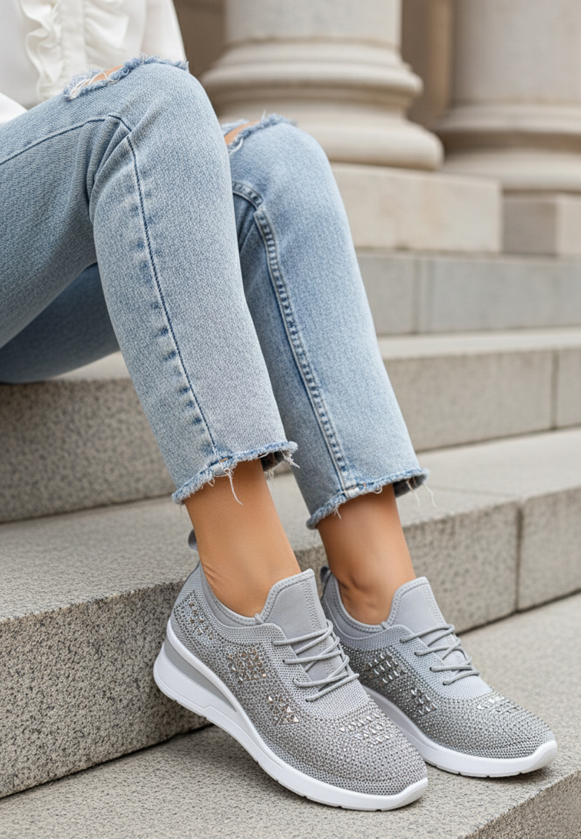 Superge s platformo Keeley siva