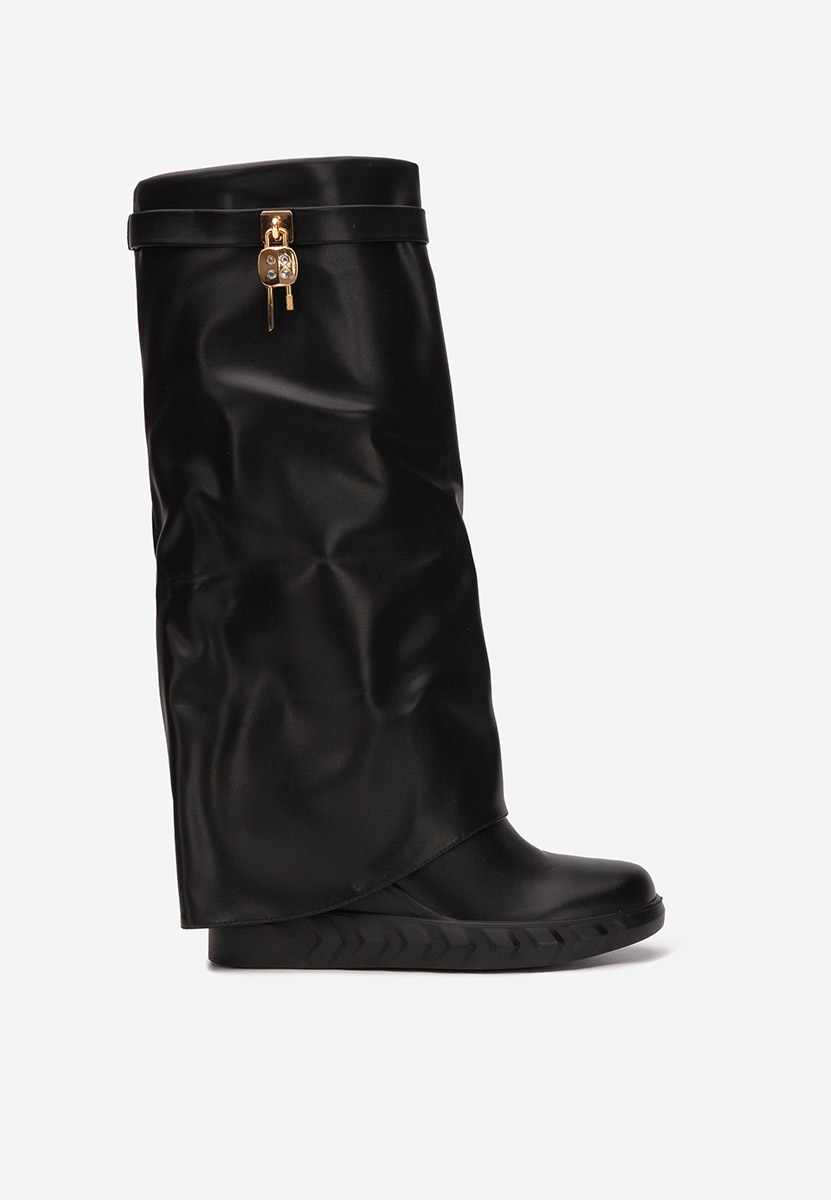 Škornji s platformo črna Ipira