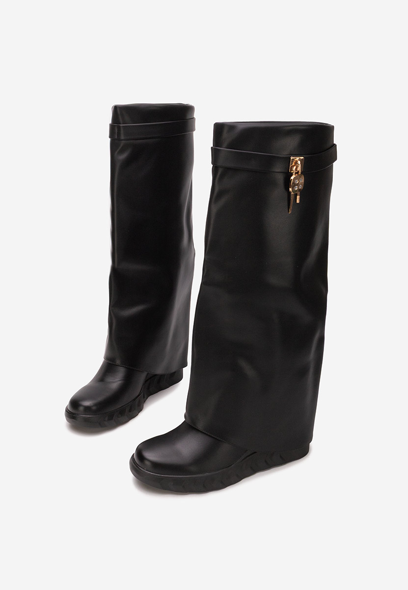 Škornji s platformo črna Ipira