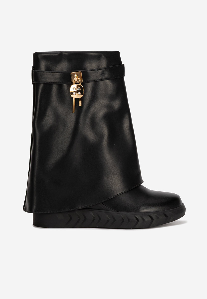 Škornji s platformo črna Serena