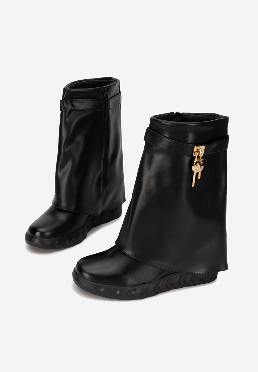 Škornji s platformo črna Serena