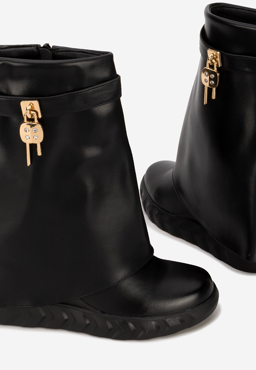 Škornji s platformo črna Serena