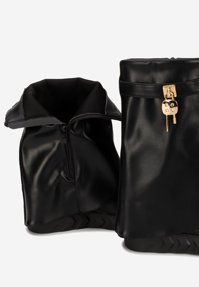 Škornji s platformo črna Serena