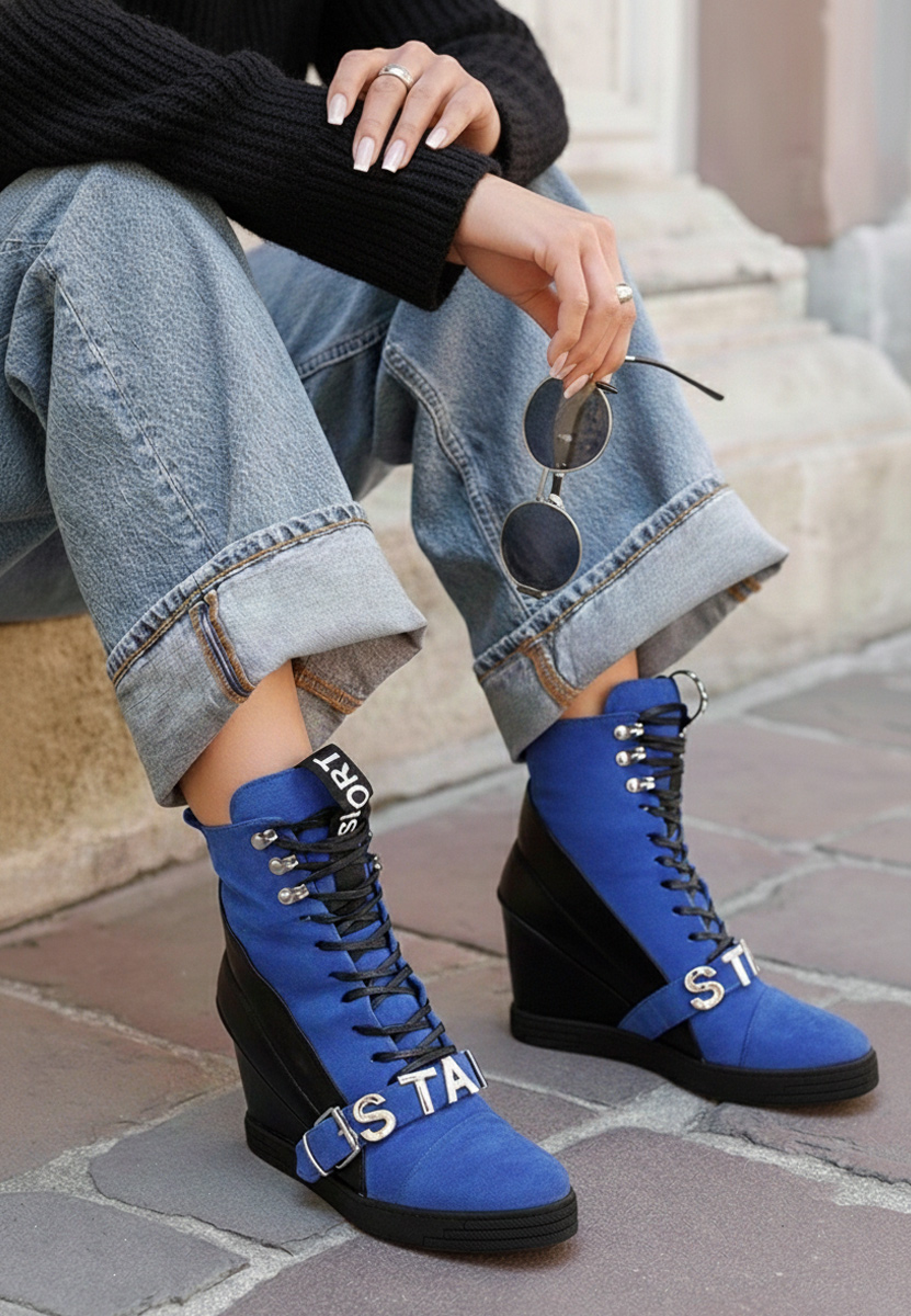 Superge s platformo Candy modra