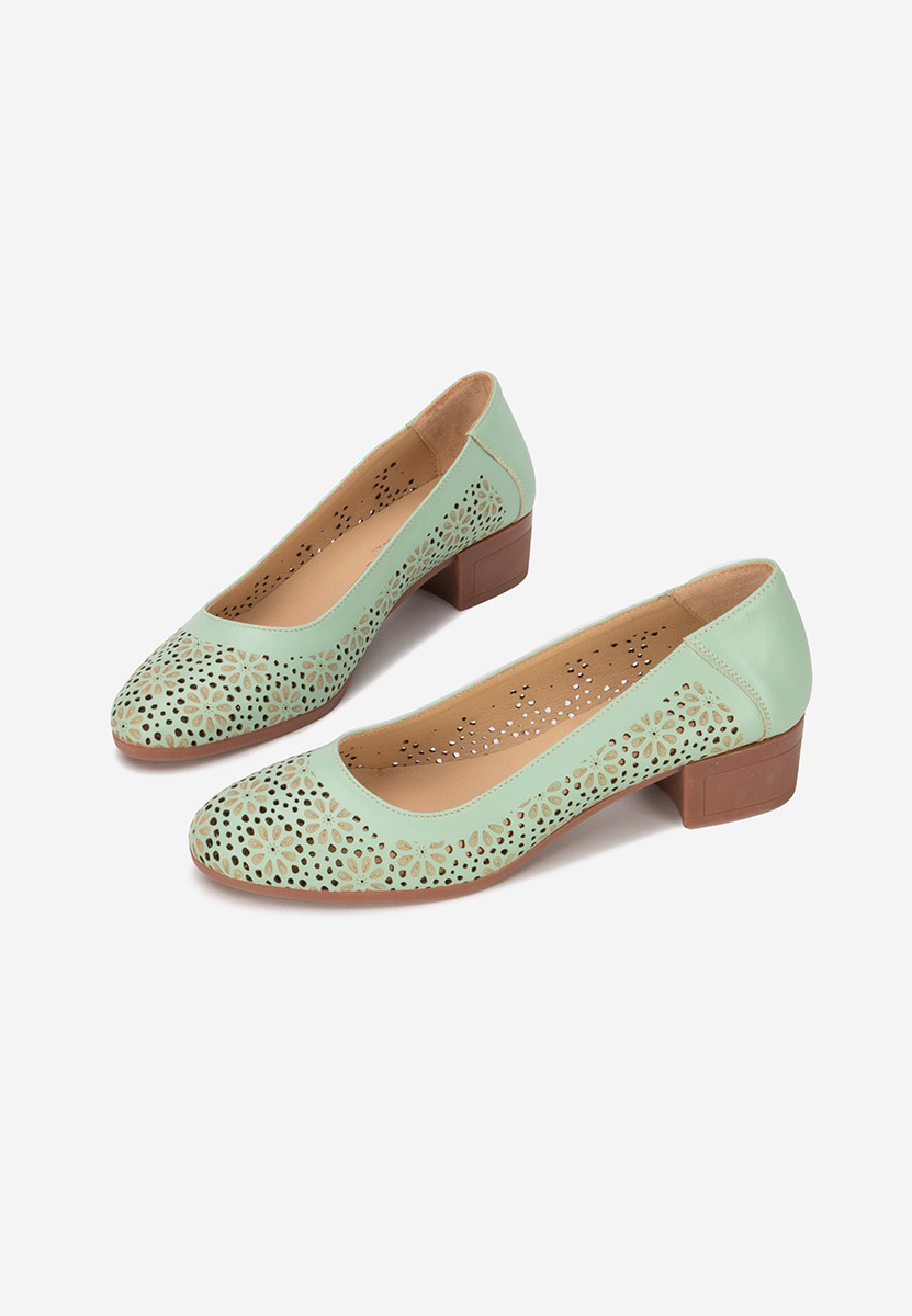 Usnjeni nizki čevlji Admire Turkizna