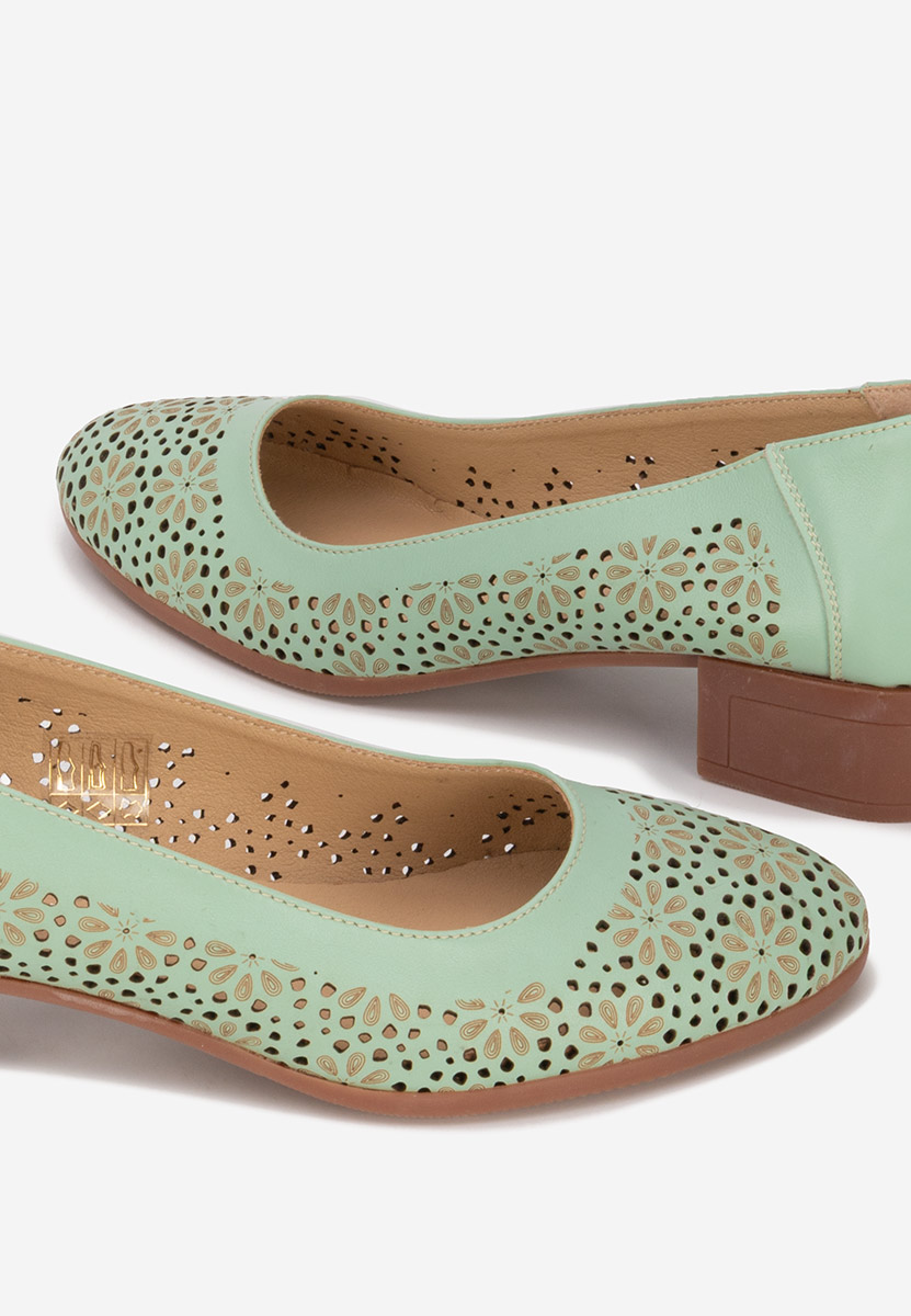 Usnjeni nizki čevlji Admire Turkizna