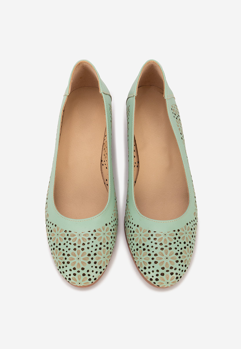 Usnjeni nizki čevlji Admire Turkizna